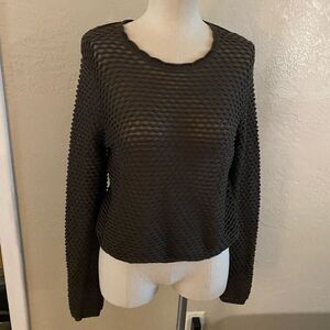 Cotton By Autumn Cashmere Textured Crew Sweater Sz S NWT